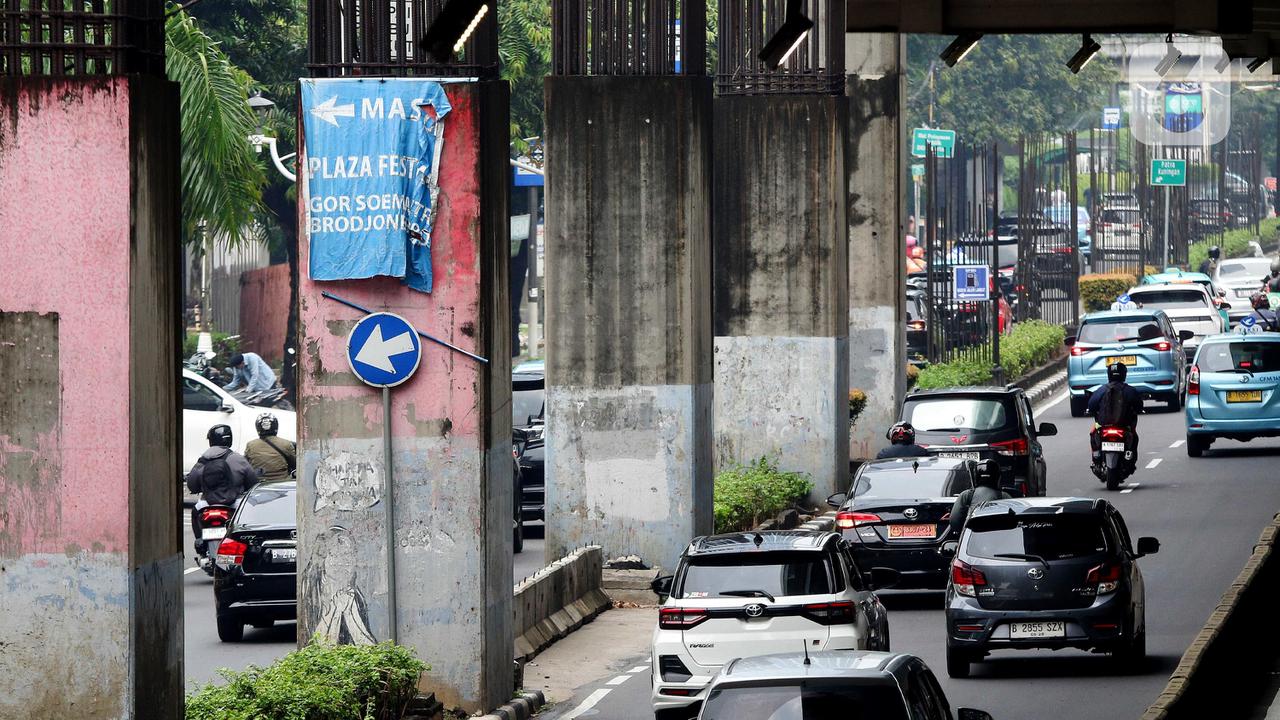 penataan Jalan Rasuna Said setelah pembongkaran tiang monorel mangkrak
