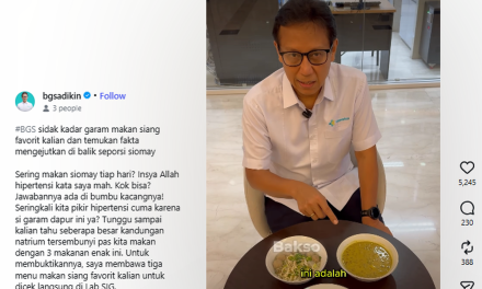 Menkes Beberkan Kadar Garam Siomay, Bakso, dan Soto Betawi