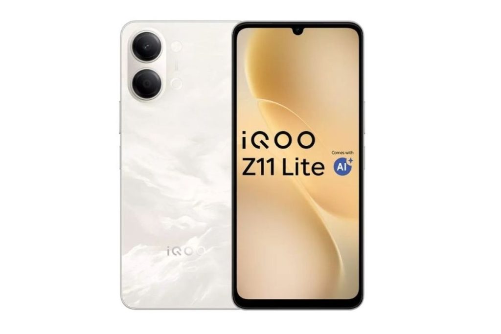 Tampilan iQoo Z11 Lite dengan layar 120 Hz, kamera 50 MP, dan baterai 6.500 mAh.
