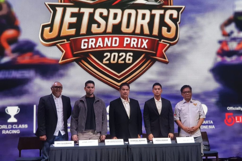 Indonesia International Jetsport Grand Prix 2026 di Jetski Academy Indonesia Ancol Jakarta dengan peserta jetski internasional dari lebih 40 negara.